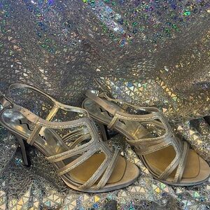 Nina Silver Strappy Heels